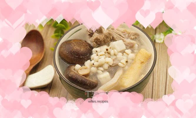 Huaishan Poria, Coix and Barley Decoction to remove dampness and warm the stomach