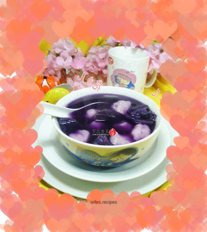 Purple Sweet Potato and Glutinous Rice Soup