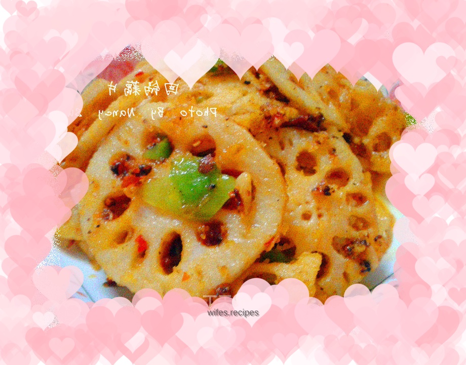 Twice cooked lotus root slices