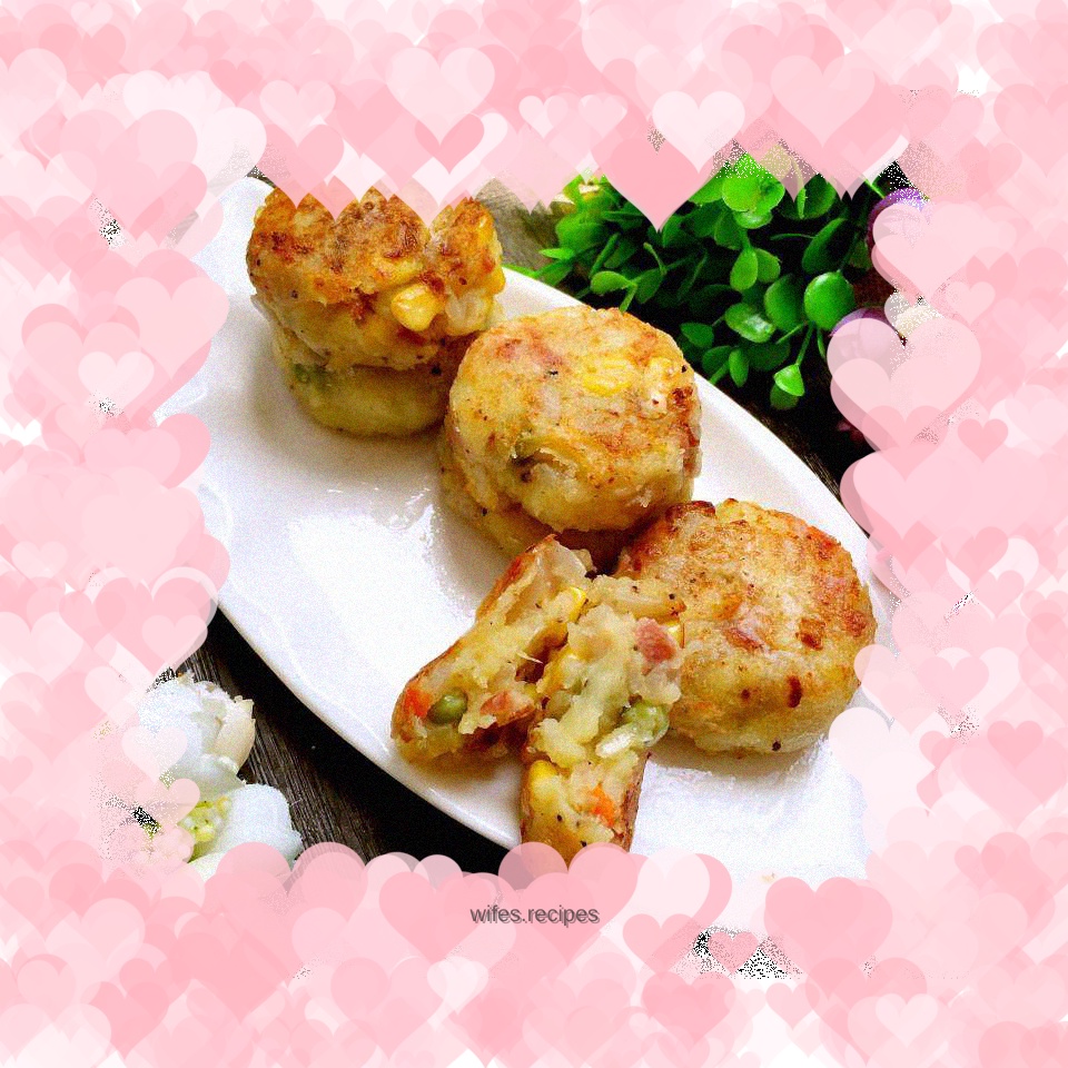 Vegetable mashed potato cake