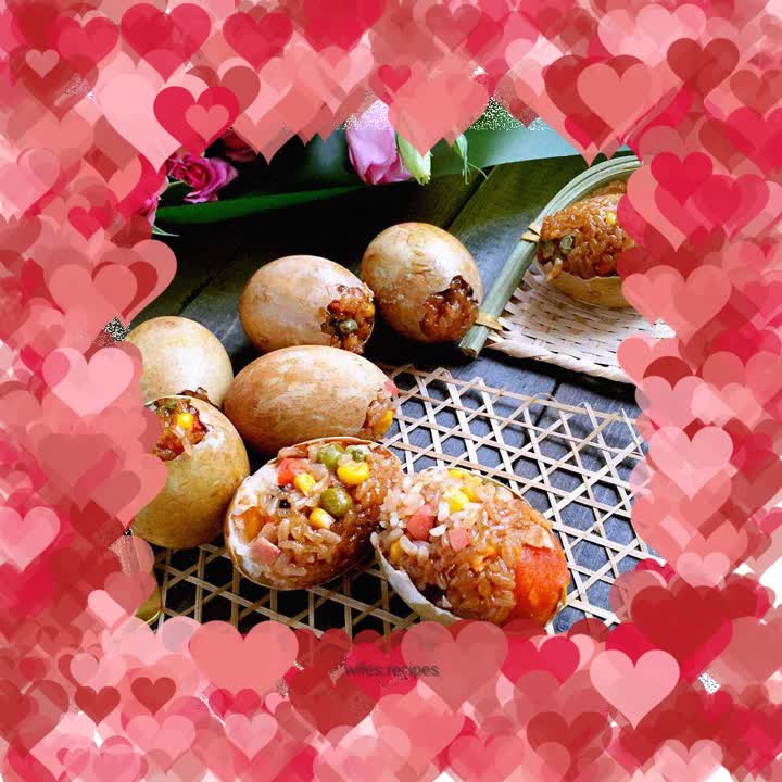 Colorful glutinous rice eggs