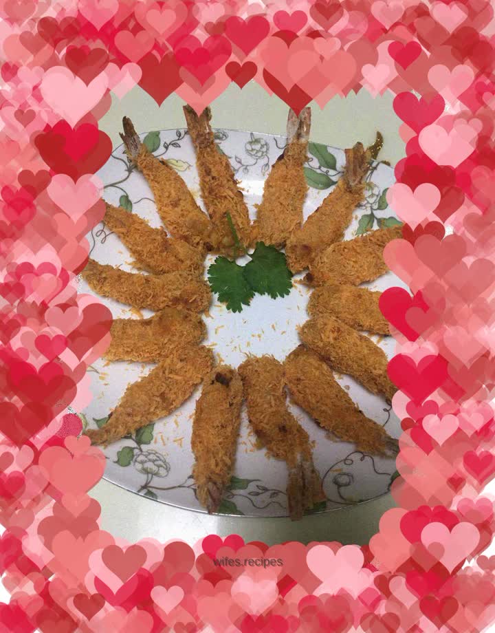 Exploded golden shrimp