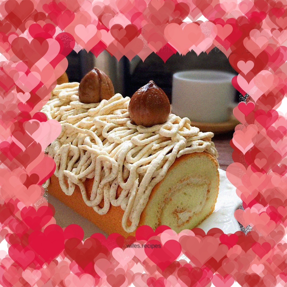 Chestnut cake roll