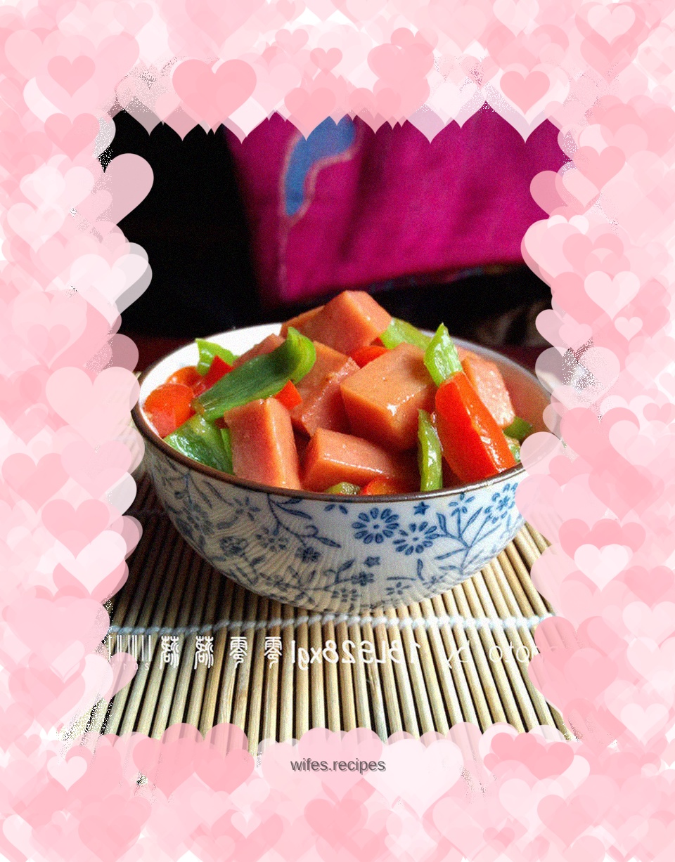 Private dish: Fried ham with double peppers