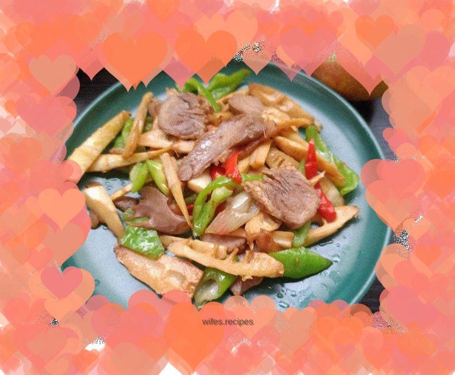 Stir-fried lamb tongue with bamboo shoots