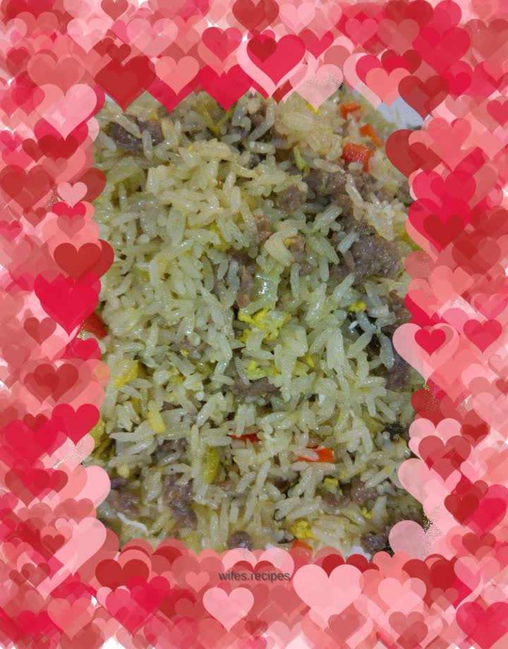 Sauerkraut and beef fried rice
