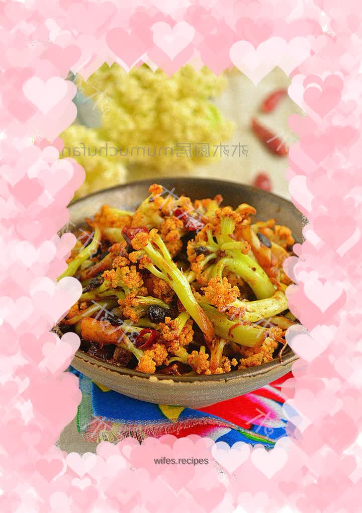 Stir-fried organic cauliflower