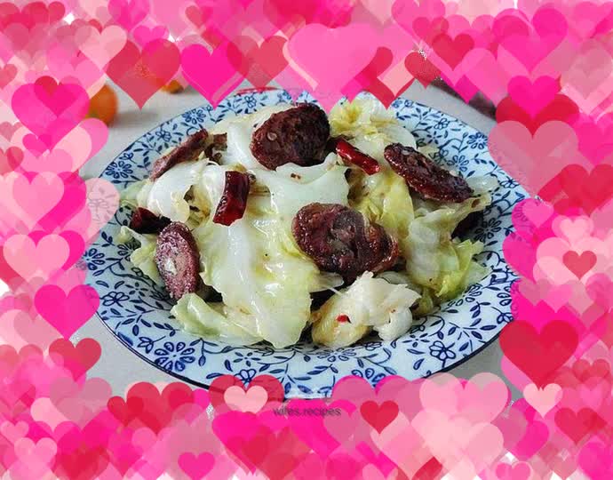 Stir-fried Sausage and Shredded Cabbage