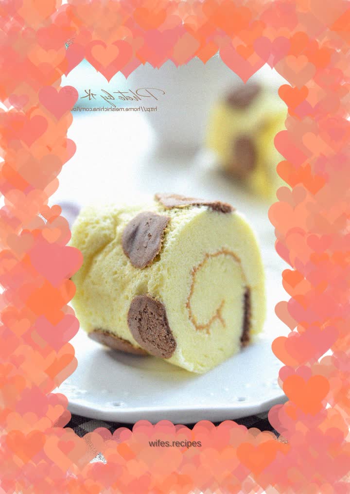 Cow pattern chiffon cake roll