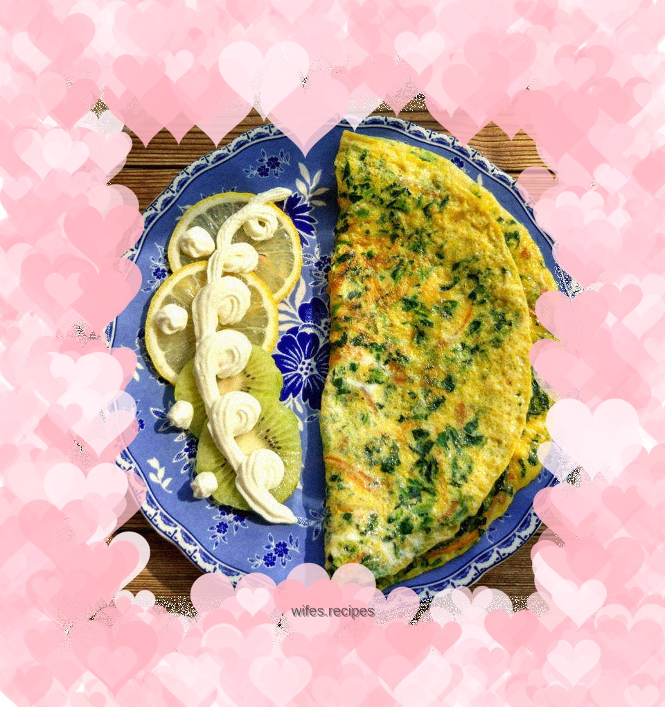 Breakfast spinach carrot egg pancake