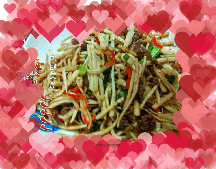 Stir-fried shredded beef with winter bamboo shoots