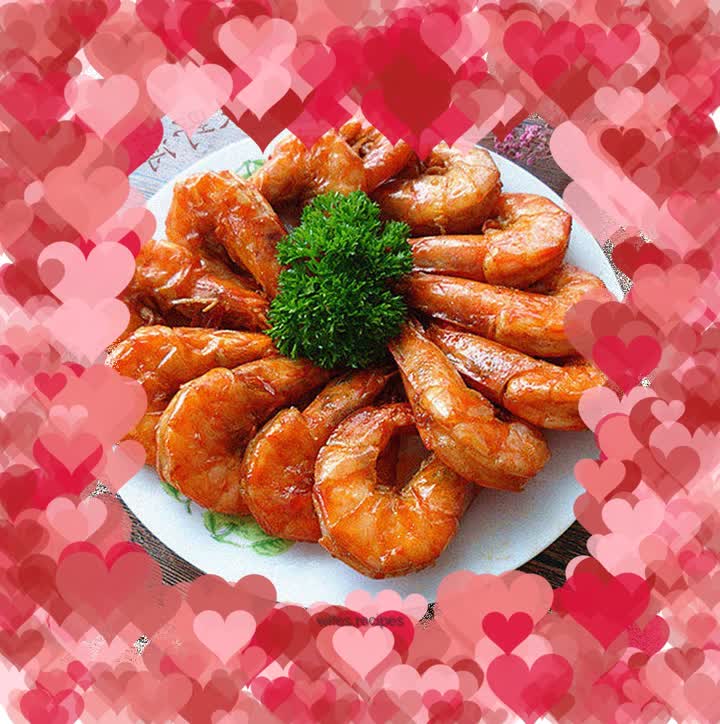 Braised open-back shrimp in oil