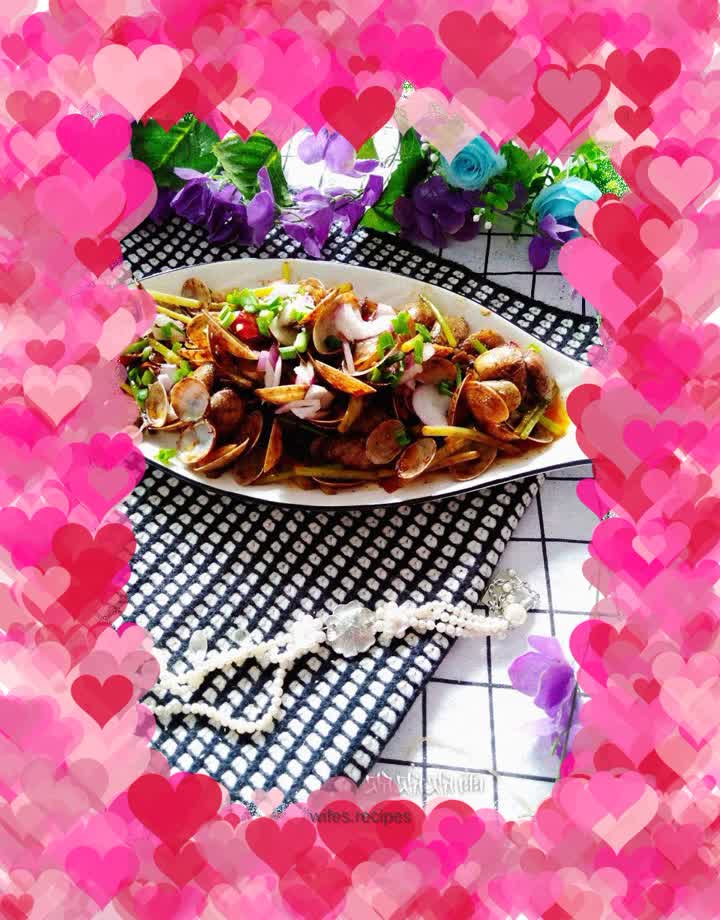 Stir-fried scallops with garlic