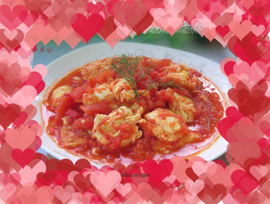 My favorite home-cooked dish--scrambled eggs with tomatoes
