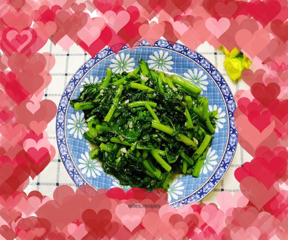 Ten-minute quick dish with garlic and chrysanthemum