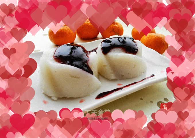 Blueberry jam and yam puree