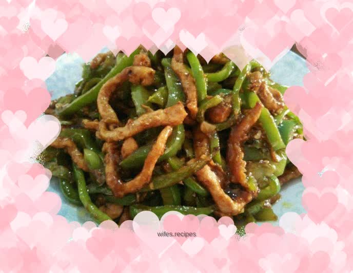 Shredded pork with green pepper