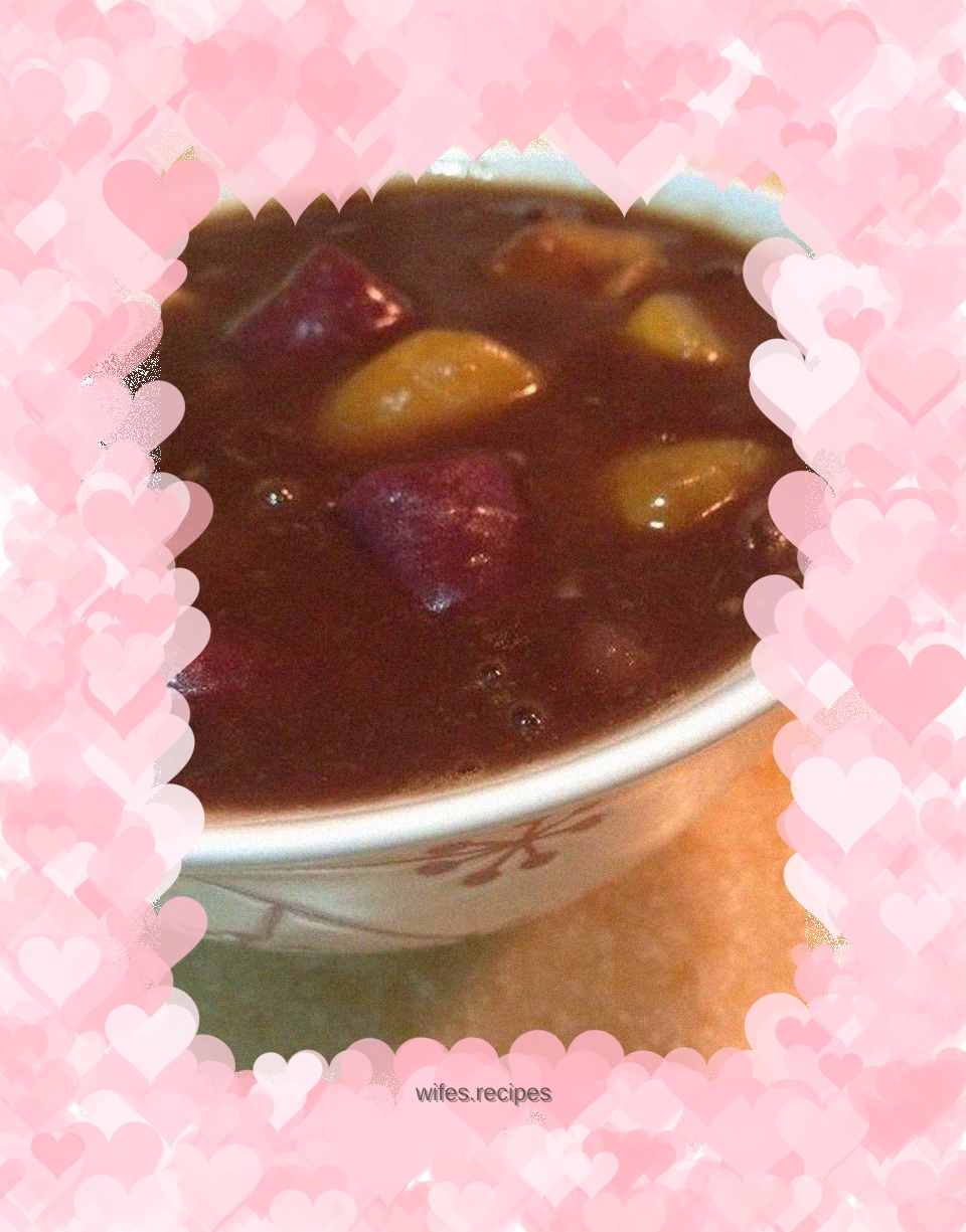 Taro ball and red bean paste