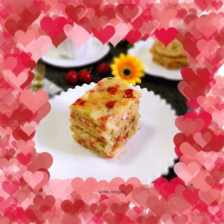 Shredded radish, ham and egg pancake