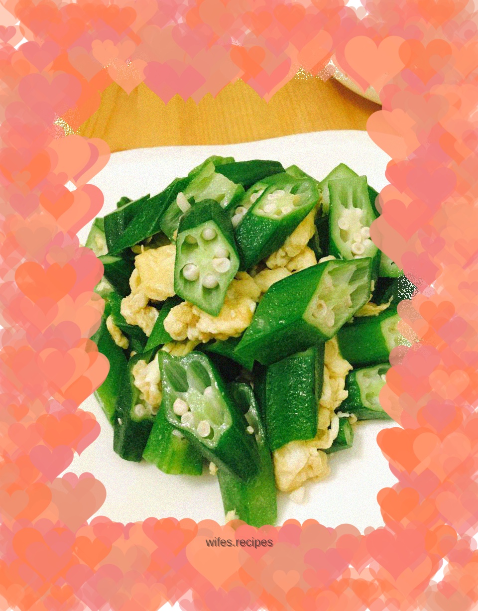 Okra scrambled eggs