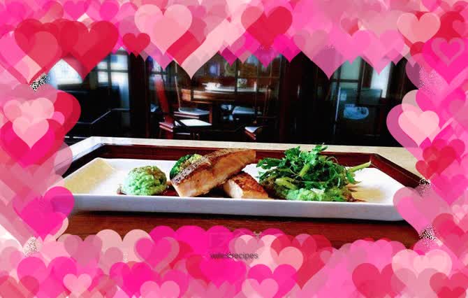 Salmon in red wine sauce