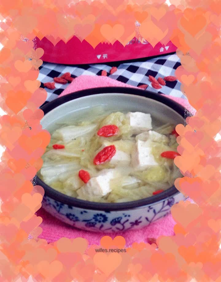 Cabbage and tofu soup