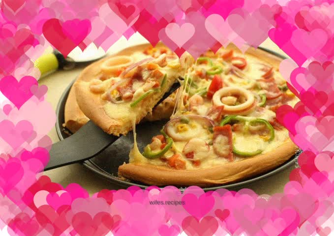 Seafood Carnival Pizza – Family Version (refrigerated fermentation)