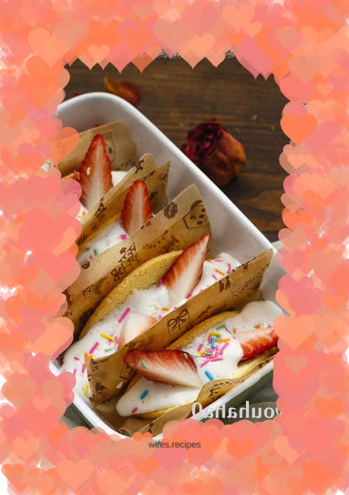 Cream strawberry sandwich