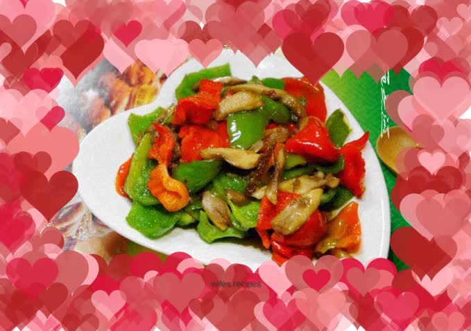 Stir-fried Matsutake with Colorful Peppers