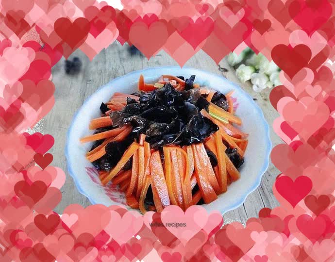 Fried carrots and fungus
