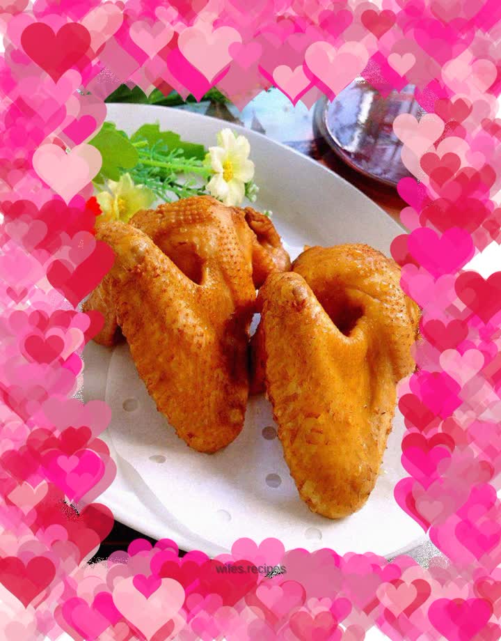 Salt baked chicken wings and tofu