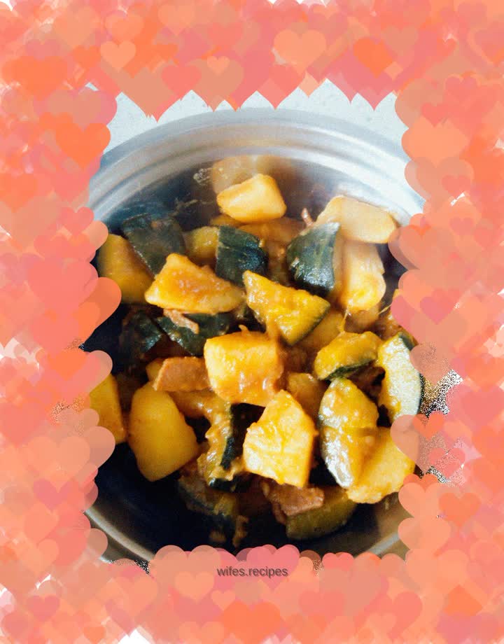 Pumpkin stewed with potatoes