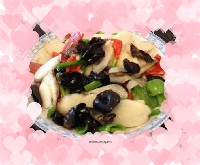 Fried fungus with yam
