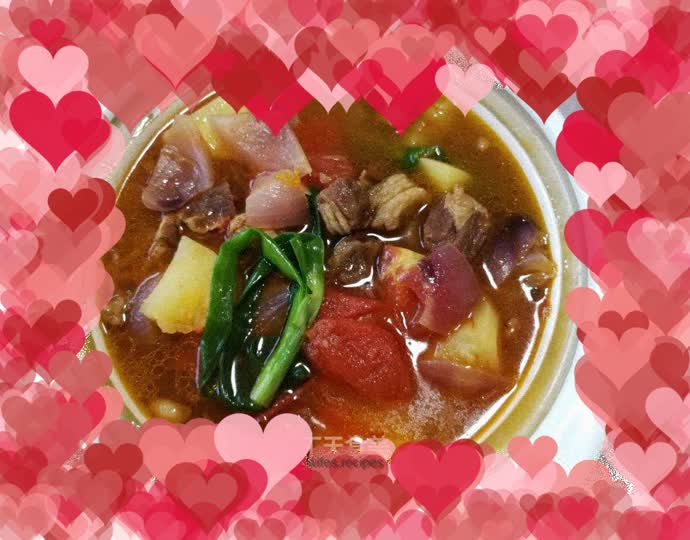 Beef brisket stewed with tomatoes and potatoes