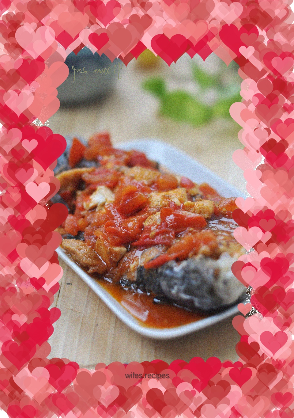 Crucian carp with tomato sauce