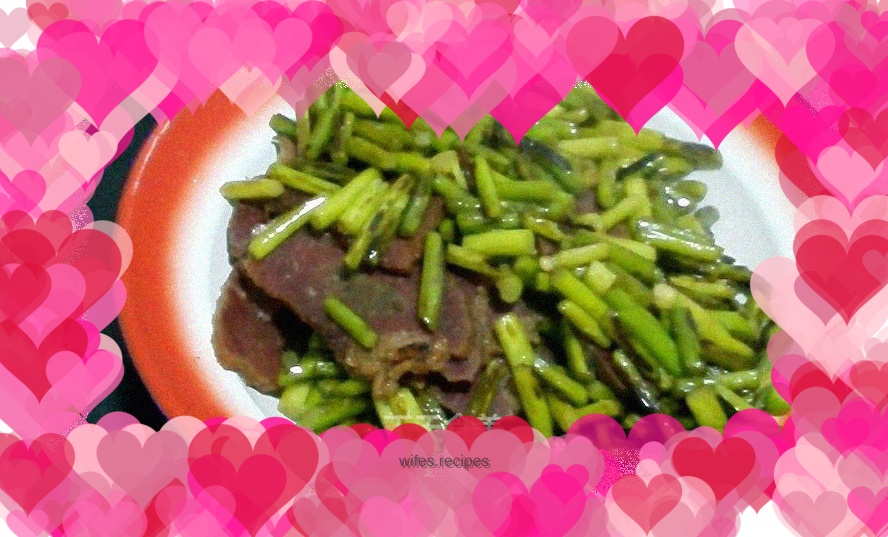 Stir-fried beef with garlic