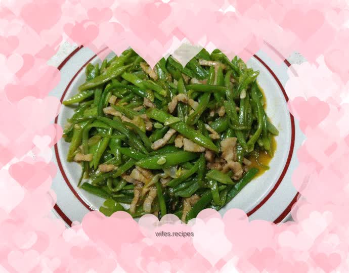 Fried pork and beans