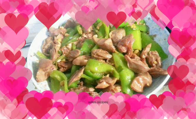 Stir-fried chicken hearts with cumin and green pepper