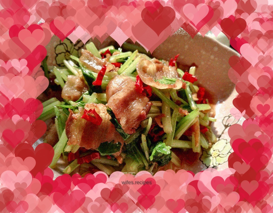 Stir-fried pork belly with celery