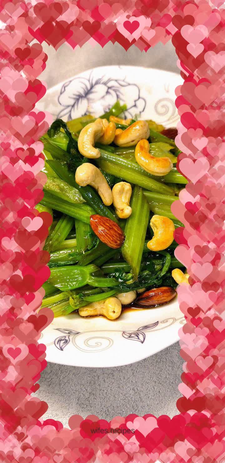 Celery mixed with nuts