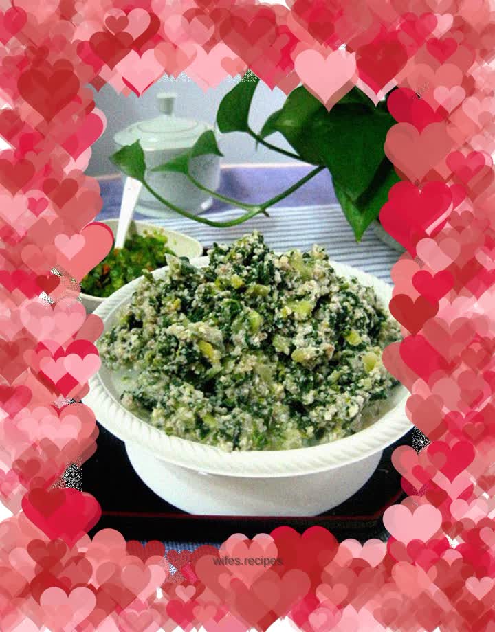 Green vegetable and small tofu