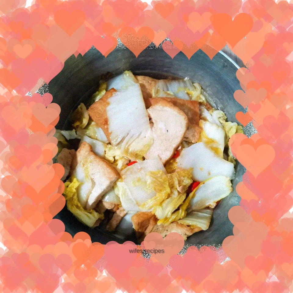Cabbage stewed with tofu
