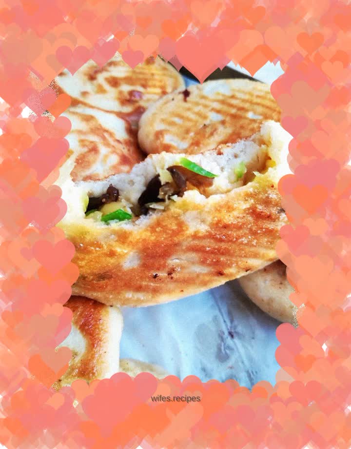 Goose egg and green radish pie