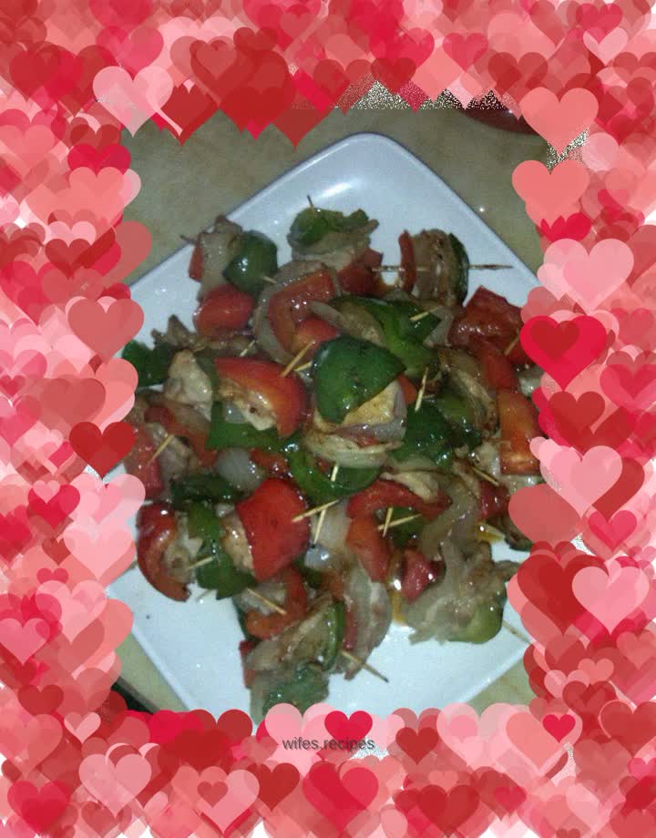 Meat and vegetable skewers