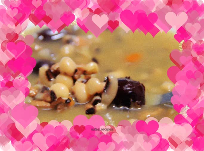 Dried cuttlefish rice and bean soup