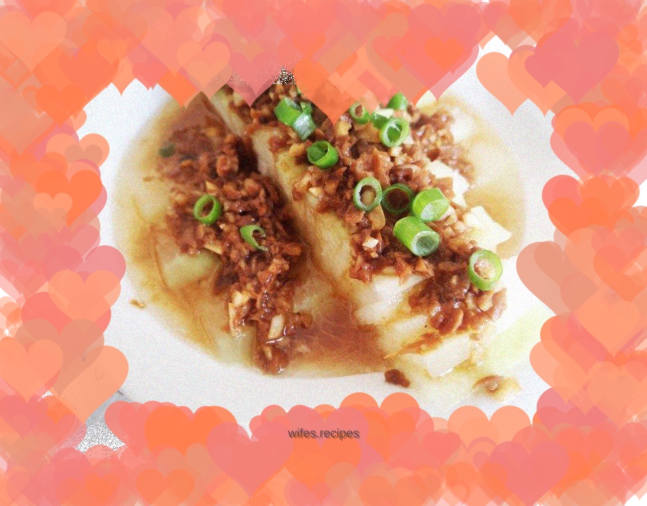 Winter Melon Covered with Garlic Mushroom Sauce