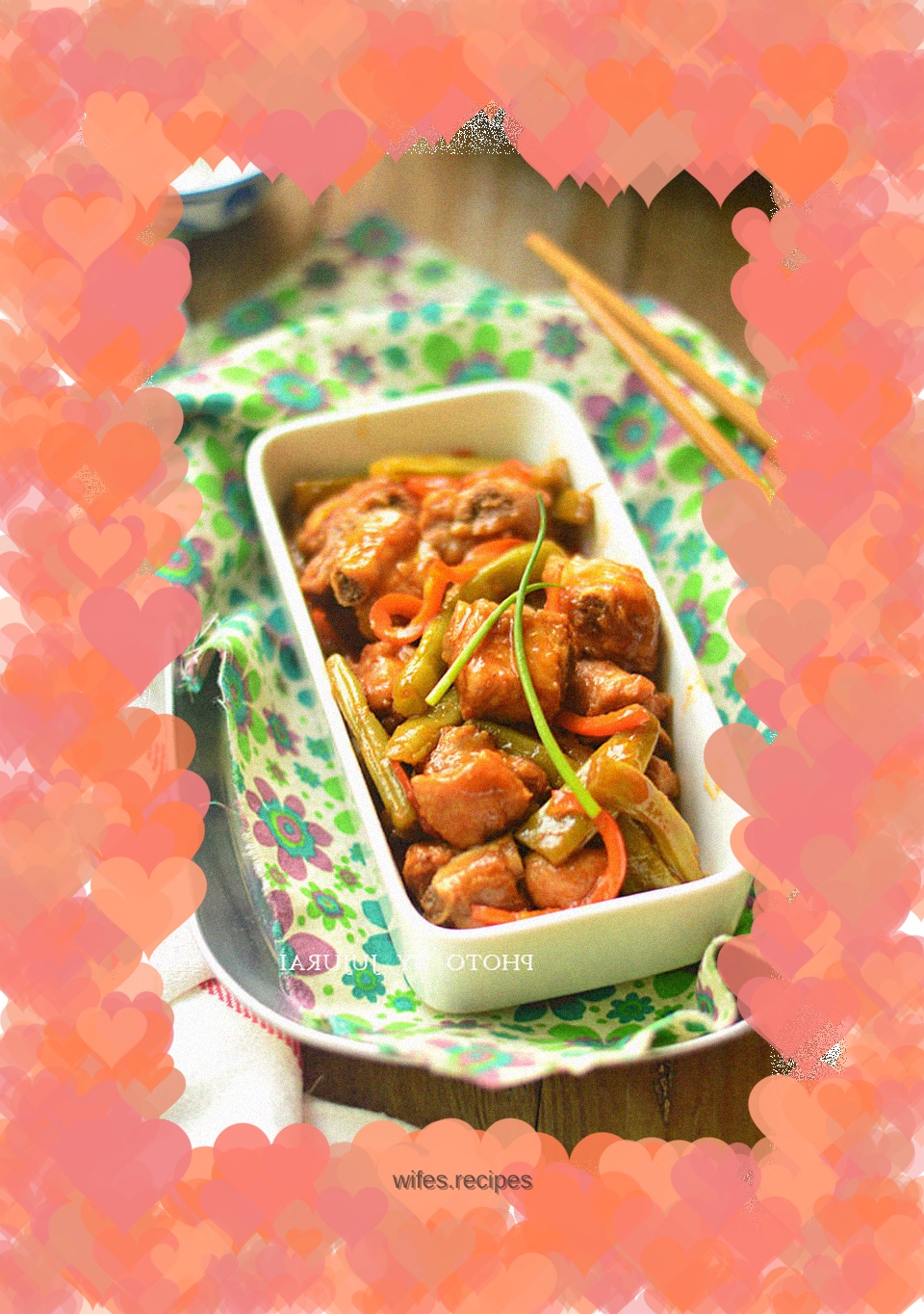 Braised pork ribs with green beans
