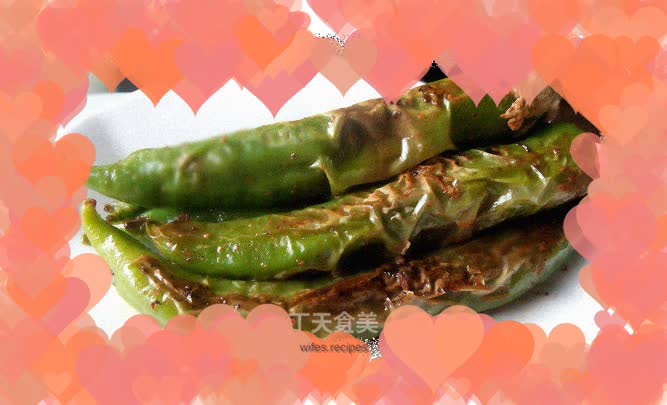 Tiger skin and green pepper stuffed with meat