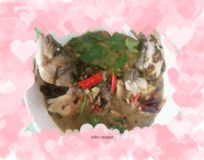 New style braised seabass with pickled cabbage