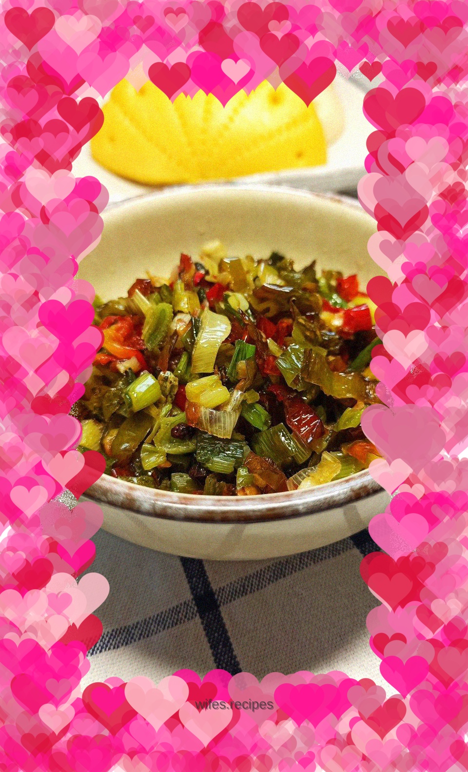 Stir-fried green onions and peppers